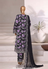 Sadabahar 3PC Stitched Luxury Embroidered Viscose Collection - 2025 (BLACK)